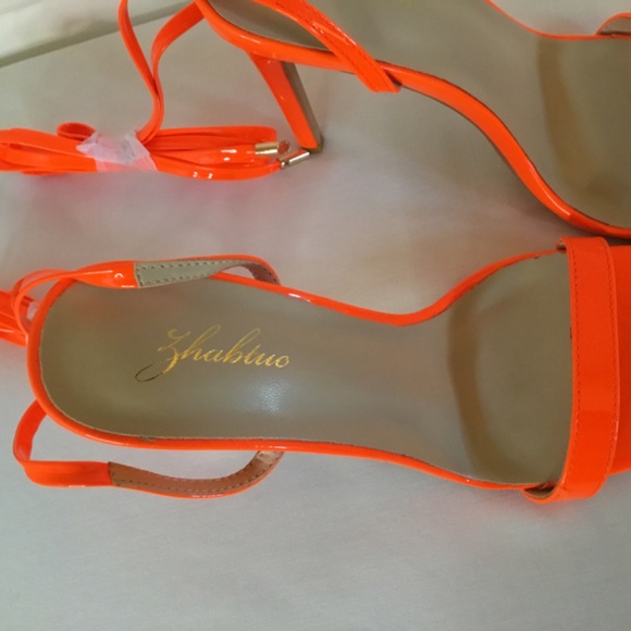 Women’s Strappy Lace Up Square Toe Stiletto Heel Sandals - Picture 6 of 7